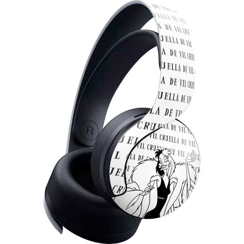 Disney Villains Cruella de Vil Black and White PULSE 3D Wireless Headset for PS5 Skin