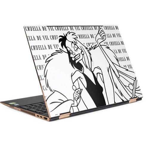 Disney Villains Cruella de Vil Black and White HP Spectre Skin