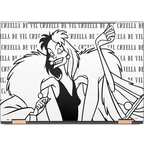 Disney Villains Cruella de Vil Black and White HP Spectre Skin