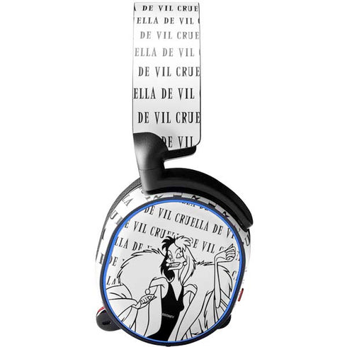 Disney Villains Cruella de Vil Black and White SteelSeries Arctis 3 Skin