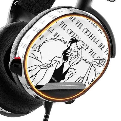 Disney Villains Cruella de Vil Black and White SteelSeries Arctis 3 Skin