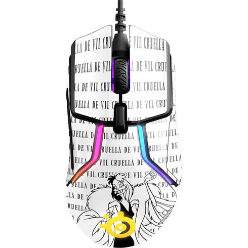 Disney Villains Cruella de Vil Black and White SteelSeries Rival 600 Gaming Mouse Skin
