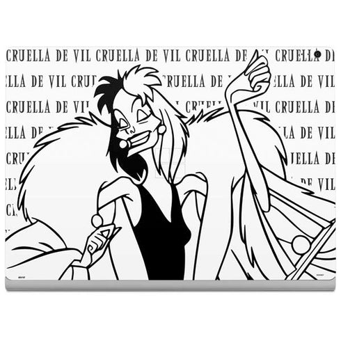 Disney Villains Cruella de Vil Black and White Surface Book 2 13.5in Skin