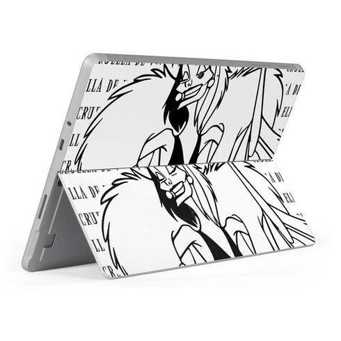 Disney Villains Cruella de Vil Black and White Surface Go Skin