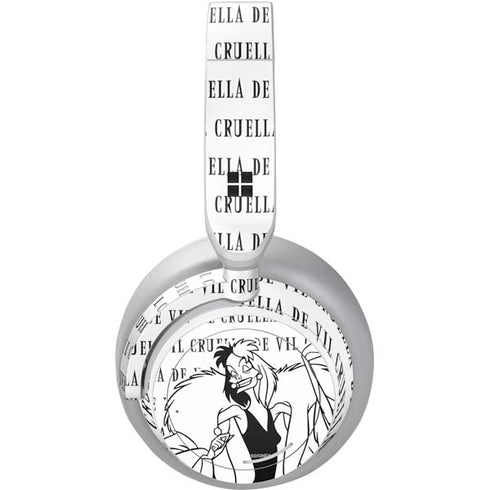 Disney Villains Cruella de Vil Black and White Surface Headphones Skin
