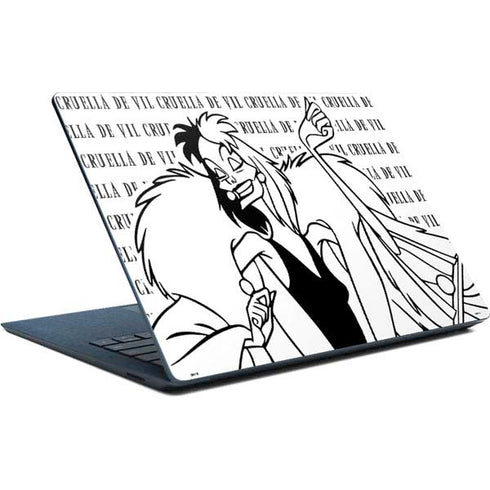 Disney Villains Cruella de Vil Black and White Surface Laptop Skin