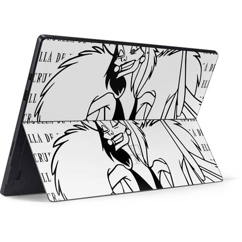 Disney Villains Cruella de Vil Black and White Surface Pro 7 Skin