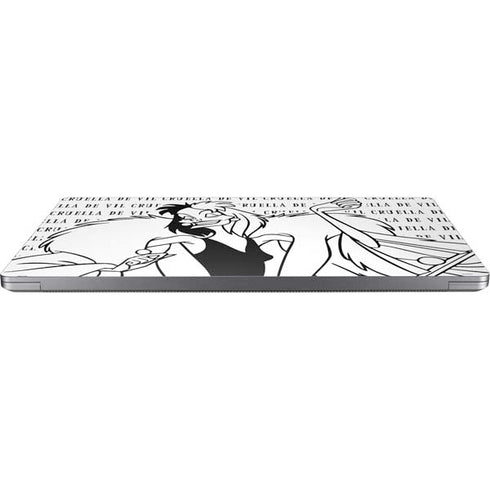 Disney Villains Cruella de Vil Black and White Universal Laptop 12in (9.8 x 6.8in) Skin