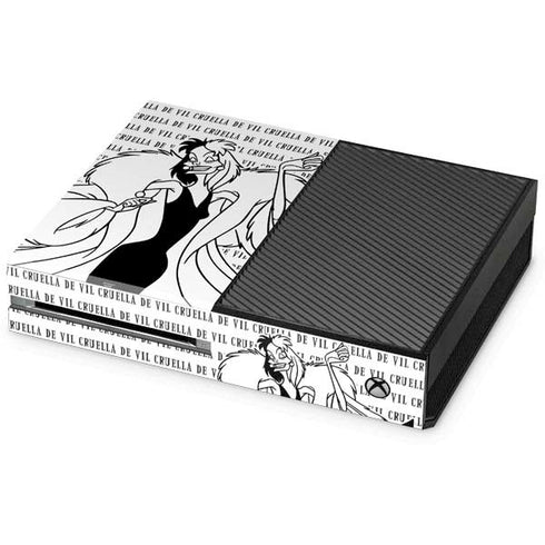 Disney Villains Cruella de Vil Black and White Xbox One Console Skin