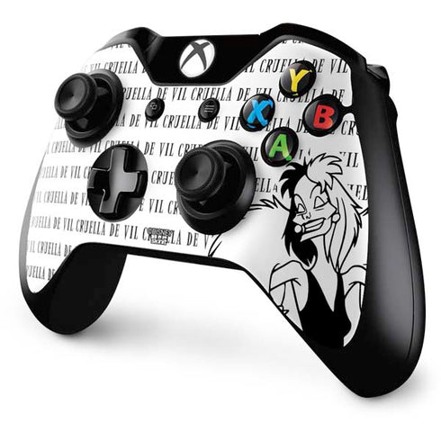 Disney Villains Cruella de Vil Black and White Xbox One Controller Skin