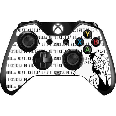 Disney Villains Cruella de Vil Black and White Xbox One Controller Skin