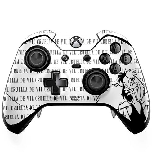 Disney Villains Cruella de Vil Black and White Xbox One Elite Controller Skin