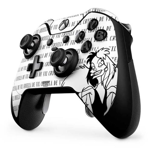 Disney Villains Cruella de Vil Black and White Xbox One Elite Controller Skin