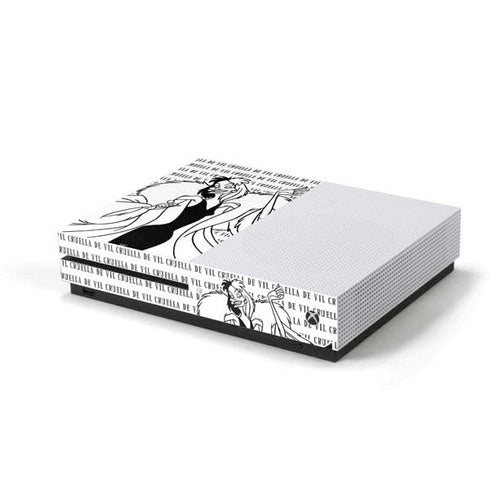 Disney Villains Cruella de Vil Black and White Xbox One S Console Skin