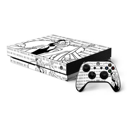 Disney Villains Cruella de Vil Black and White Xbox One X Bundle Skin