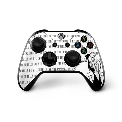 Disney Villains Cruella de Vil Black and White Xbox One X Controller Skin