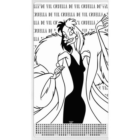 Disney Villains Cruella de Vil Black and White Xbox Series S Console Skin