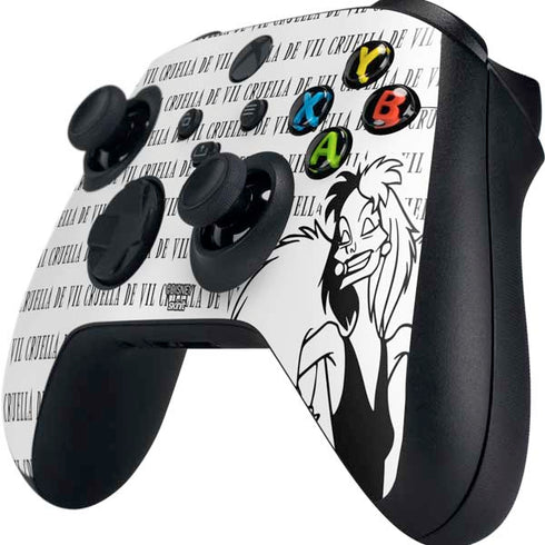 Disney Villains Cruella de Vil Black and White Xbox Series X Controller Skin