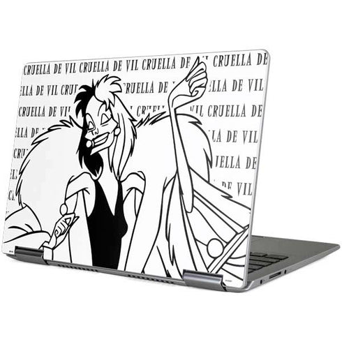 Disney Villains Cruella de Vil Black and White Yoga 710 14in Skin