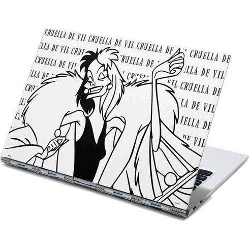 Disney Villains Cruella de Vil Black and White Yoga 910 2-in-1 14in Touch-Screen Skin