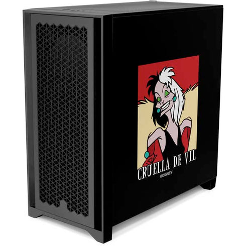 Disney Villains Cruella de Vil Corsair 4000D Tempered Glass Mid-Tower ATX Case Skin