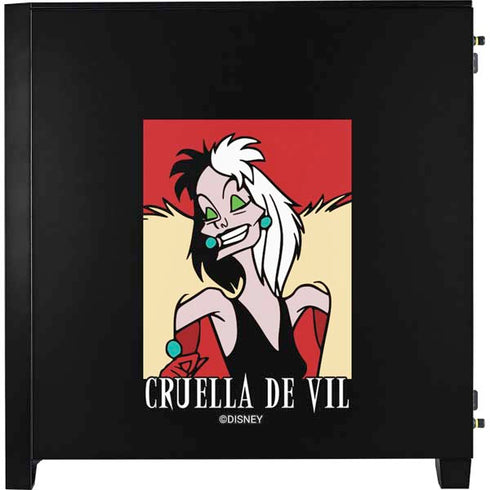 Disney Villains Cruella de Vil Corsair 4000D Tempered Glass Mid-Tower ATX Case Skin