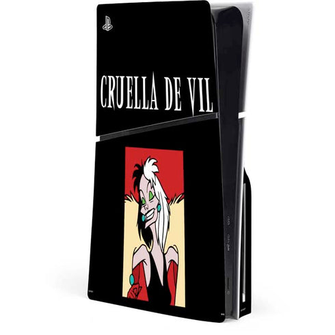 Disney Villains Cruella de Vil PS5 Slim Disk Console Skin