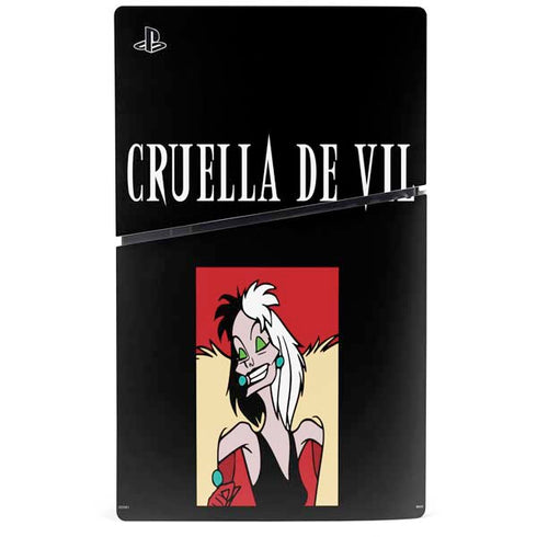 Disney Villains Cruella de Vil PS5 Slim Digital Edition Bundle Skin