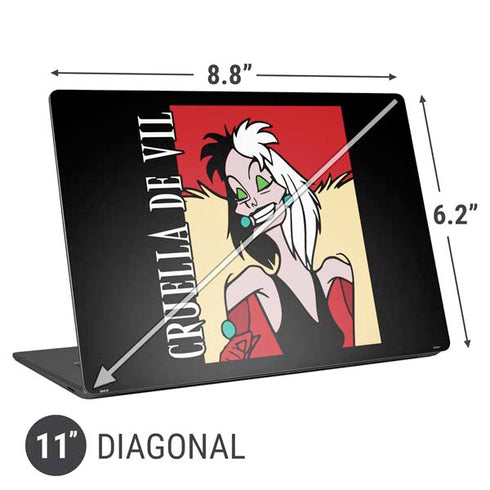 Disney Villains Cruella de Vil Universal Laptop 11in (8.8 x 6.2in) Skin