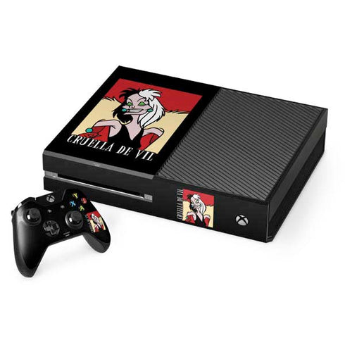 Disney Villains Cruella de Vil Xbox One Console and Controller Bundle Skin