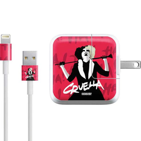Disney Cruella (2021) Evil Laugh iPad Charger (10W USB) Skin