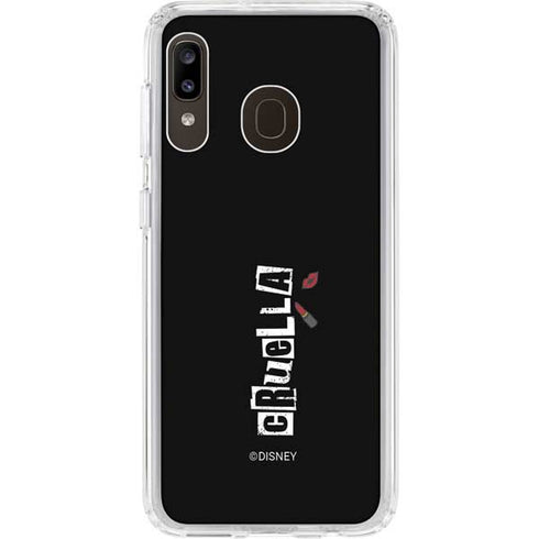 Disney Cruella (2021) Logo and Lipstick Galaxy A20 Clear Case