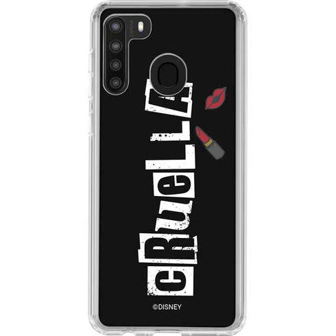Disney Cruella (2021) Logo and Lipstick Galaxy A21 Clear Case