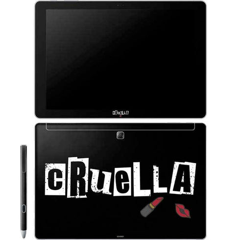 Disney Cruella (2021) Logo and Lipstick Galaxy Book 12in Skin