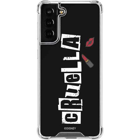 Disney Cruella (2021) Logo and Lipstick Galaxy S21 FE Clear Case