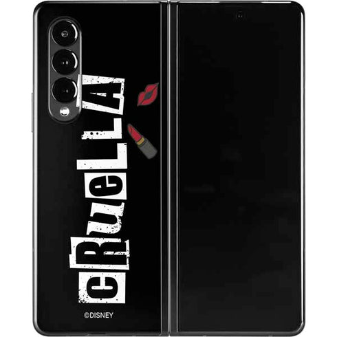 Disney Cruella (2021) Logo and Lipstick Galaxy Z Fold3 5G Skin