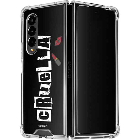 Disney Cruella (2021) Logo and Lipstick Galaxy Z Fold4 5G Clear Case