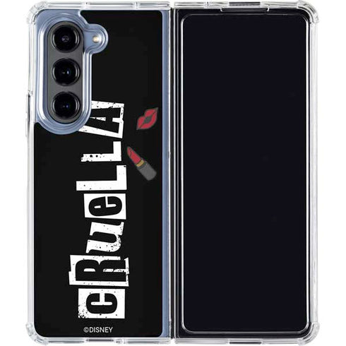 Disney Cruella (2021) Logo and Lipstick Galaxy Z Fold5 5G Clear Case