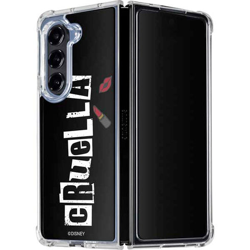 Disney Cruella (2021) Logo and Lipstick Galaxy Z Fold5 5G Clear Case