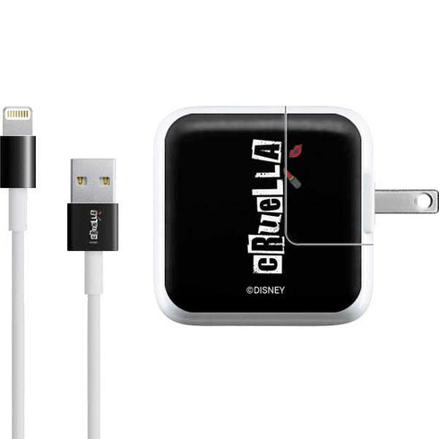 Disney Cruella (2021) Logo and Lipstick iPad Charger (10W USB) Skin