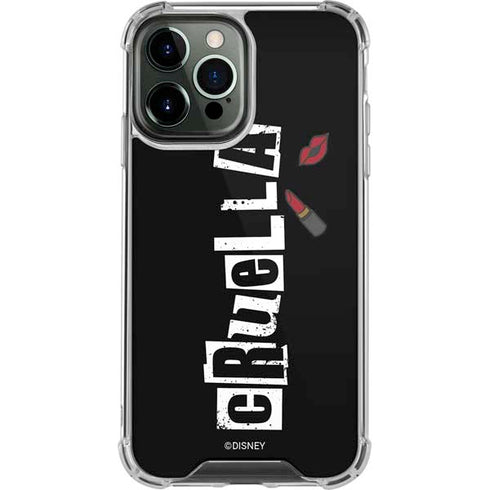 Disney Cruella (2021) Logo and Lipstick iPhone 14 Pro Max Clear Case
