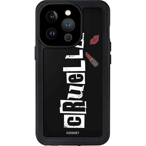 Disney Cruella (2021) Logo and Lipstick iPhone 14 Pro Waterproof Case