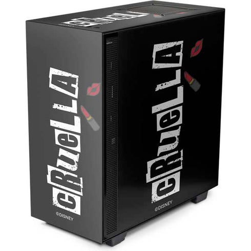 Disney Cruella (2021) Logo and Lipstick NZXT H510 Compact ATX Mid-Tower Case Skin