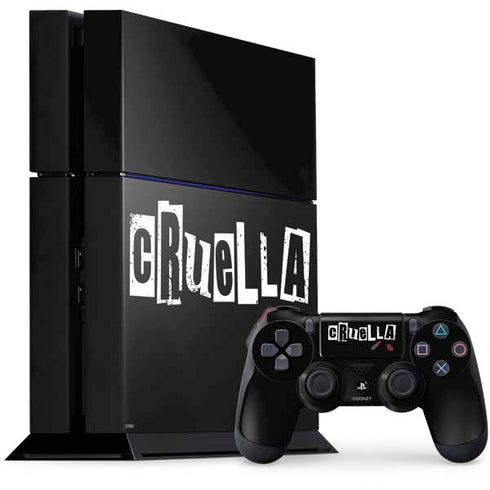 Disney Cruella (2021) Logo and Lipstick PS4 Console and Controller Bundle Skin