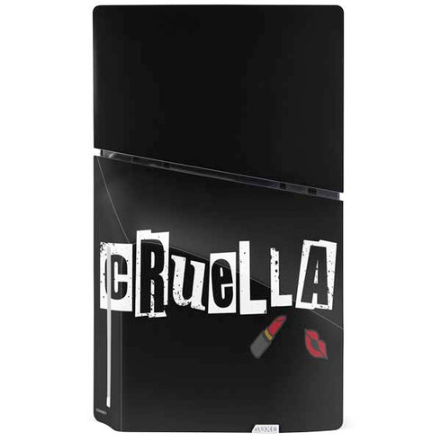 Disney Cruella (2021) Logo and Lipstick PS5 Slim Disk Bundle Skin