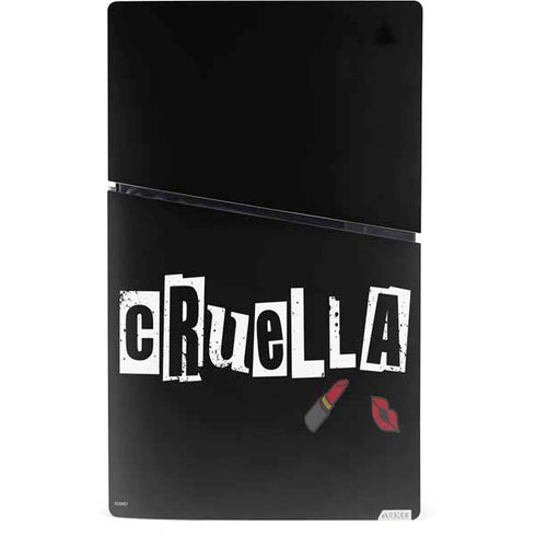 Disney Cruella (2021) Logo and Lipstick PS5 Slim Digital Edition Console Skin