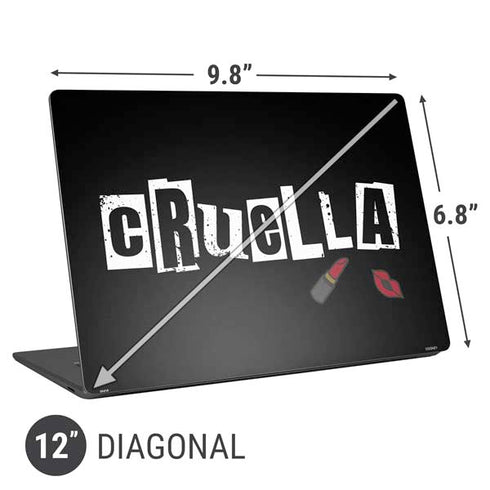 Disney Cruella (2021) Logo and Lipstick Universal Laptop 12in (9.8 x 6.8in) Skin