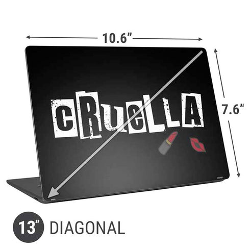 Disney Cruella (2021) Logo and Lipstick Universal Laptop 13in (10.6 x 7.6in) Skin