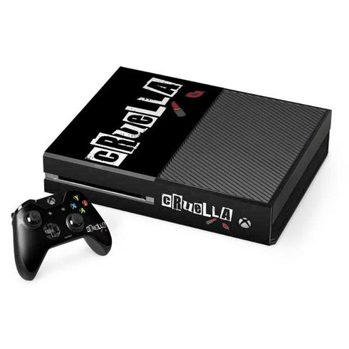 Disney Cruella (2021) Logo and Lipstick Xbox One Console and Controller Bundle Skin