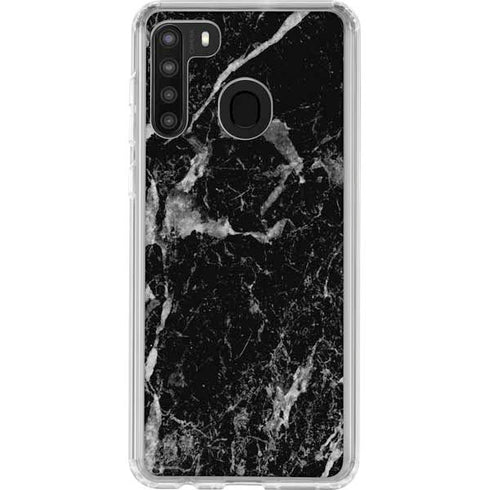 Crushed Black Galaxy A21 Clear Case